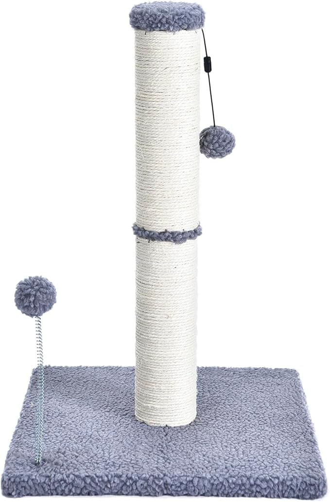 Cat Craft Scratching Post, Cat Scratch Post 20" Kitten Scratcher Sisal Scratch Posts with Hanging Balls, Grey