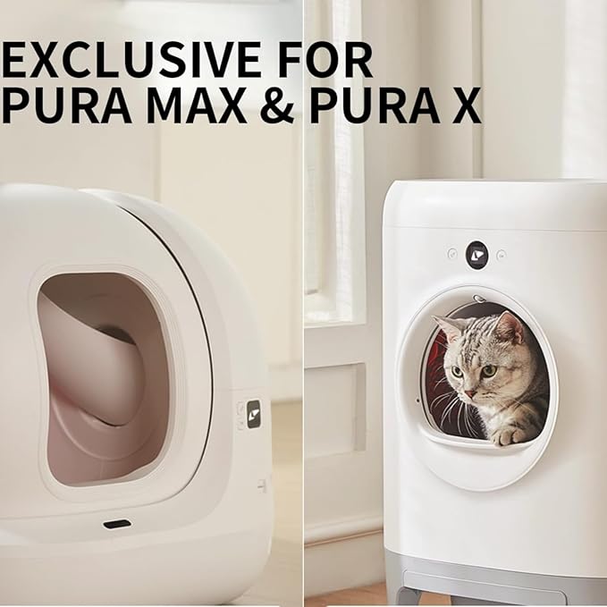 120pcs PURA X/MAX Self-Cleaning Litter Box Liner Bags,Waste Bags for PuraX PuraMax,Drawstring Heavy Duty Cat Litter Waste Receptacles Bags