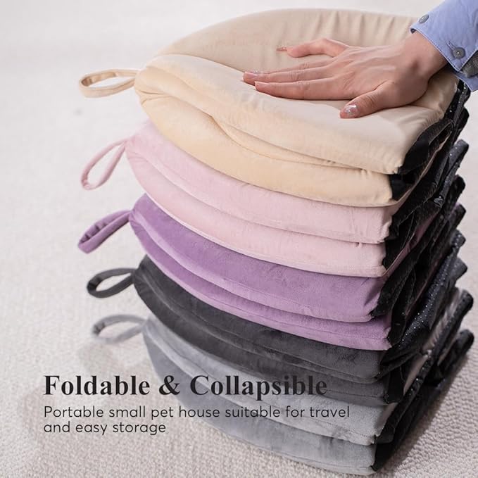 KASENTEX Cozy Small Pet Bed - Ultra Soft Plush Cushion for Cats and Small Animals, Washable Sleeping Pad, Perfect for Indoor Pets, 11 Inches, Beige