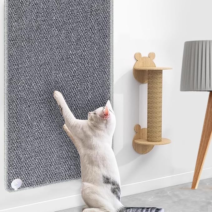 70.9"x 15.7" Thickened Extra Large Cat Wall Climbing Carpet, Cat Climbing Wall Scratcher, Cat Carpet, Couch Sofa Protector-Grey