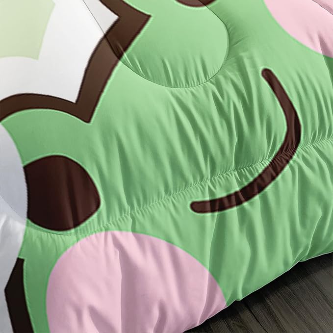 AILONEN Frog Comforter Set, Cartoon Frog Bed in a Bag Bedding Set Full Size,Quilted Duvet for Teens Boys Kids Girls,1 Comforter 2 Pillowcases 3 Piece