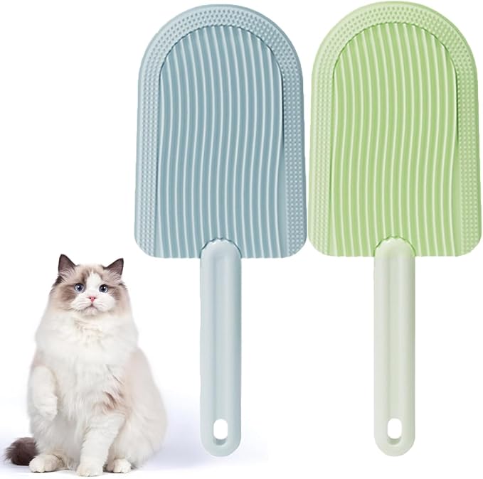 2PCS Cat Tongue Comb, Soft Cat Tongue Brush, Cat Tongue Licking Hair Comb, Multifunctional Pet Ice Cream Massage Comb