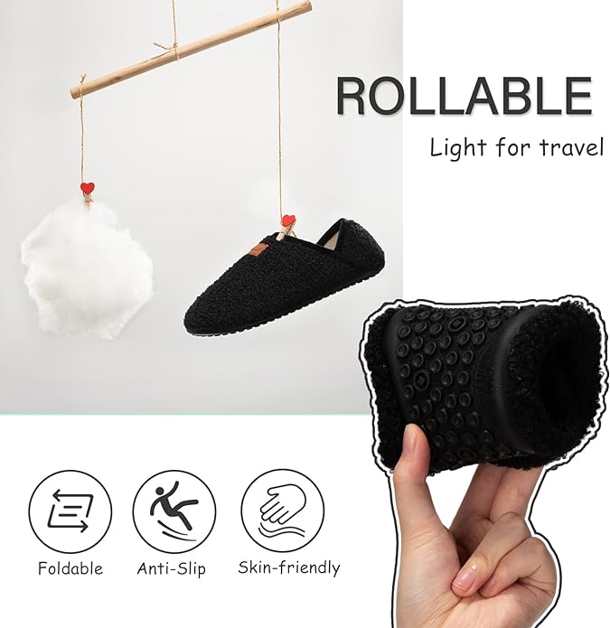 ATHMILE House Slippers for Women Men Indoor Barefoot Slippers Socks Furry Slip on House Shoes Cozy Comfy Slippers for Home Bedroom Travel Yoga