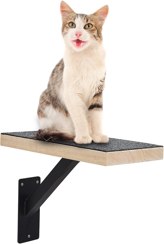 Cat Climbing Steps for Wall (Pack of 3) -Sturdy Metal Support Cat Wall Steps, Wall Floating Shelves, Indoor Cat Wall Furniture & Perch, Cat Hammock Bed, Cat Ladder Stairs-Easy to Install