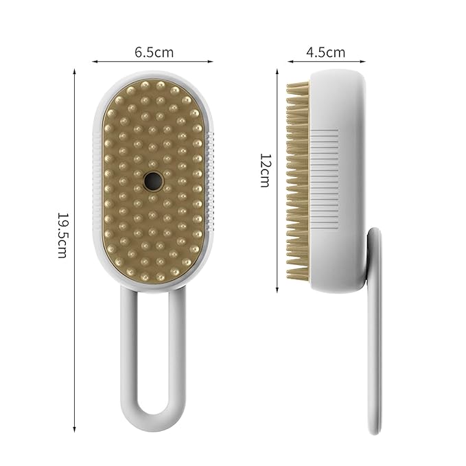3-in-1 Steam Grooming Brush for Pet Hair Removal - Deshedding Tool for Dogs and Cats, Massages Coat and Removes Tangles