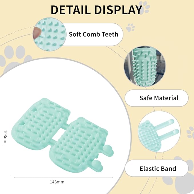 2Pcs Cat Self Grooming Brush, Pet Tickling Artifact for Cats Tickling Comb Pet Brush for Long Short Hair Cat Dog Tickling Tool, Reduce Shedding, Scratching and Itchiness, Silicone Cat Self Scratcher