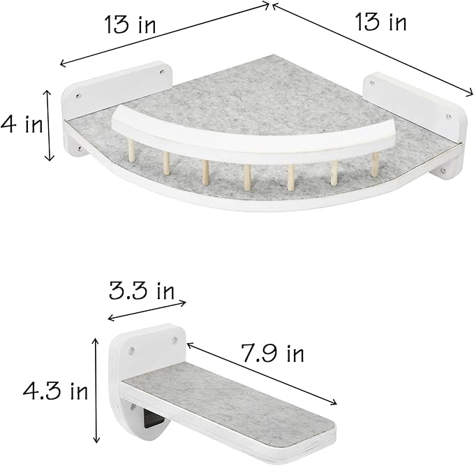 Cat Hammock Cat Wall Shelves with 3 Steps, Cat Shelves and Perches for Wall, Cat Wall Furniture Cat Climbing Shelf, Cat Scratching Post Cat Wall Shelf for Indoor with Plush Covered, Gift for Cat