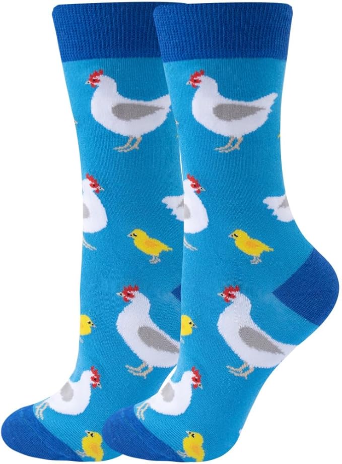5 Pairs Cute Animal Crew Socks Fun Casual Cotton Calf Socks for Women