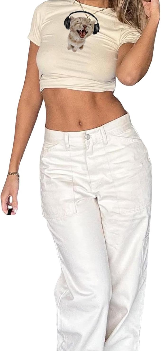 Baby Tees Women Graphic Tops Y2K Grunge Clothes