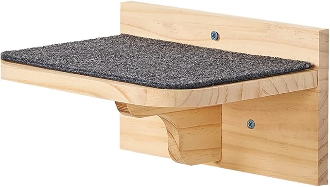 9.8" x 7.1" Solid Wood Wall Mounted Large Cat Step, Cat Wall Furniture, Cat Wall Shelves, Wall Stairs, Wall Perch