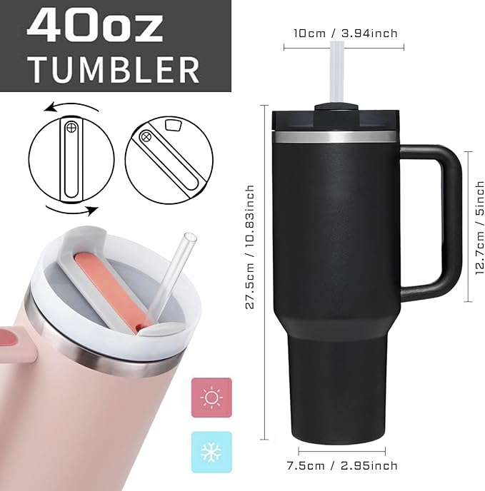 AMZUShome 40 OZ Goth Butterfly Tumbler with Handle.nique Birthday Christmas Gifts for Goth Lover.Personalized 40 OZ Goth Butterfly Tumbler Gifts for Women Men.