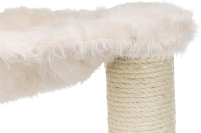 TRIXIE Baza Scratching Post with Hammock | 18" Base. Color: Cream