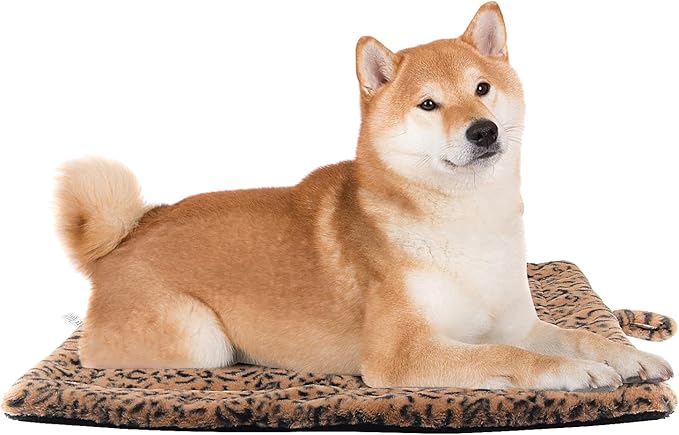 Self-Warming Cat Pad, Self-Heating Thermal Pet Mat for Indoor Outdoor Cats and Small Dogs Bed Mat for Sleeping, Non-Slip Hooks, 30 x 24 Inches,Brown Black