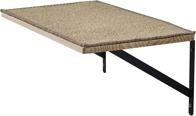 Cat Wall Shelves, 40 x 25 x 1.2 cm Pine Board with Sisal Mat, Iron Bracket, Linen Mat, High-Resolution Floating Wall Shelf, Cat Perch for Sleeping, Playing, and Scratching, 1.2 kg Set