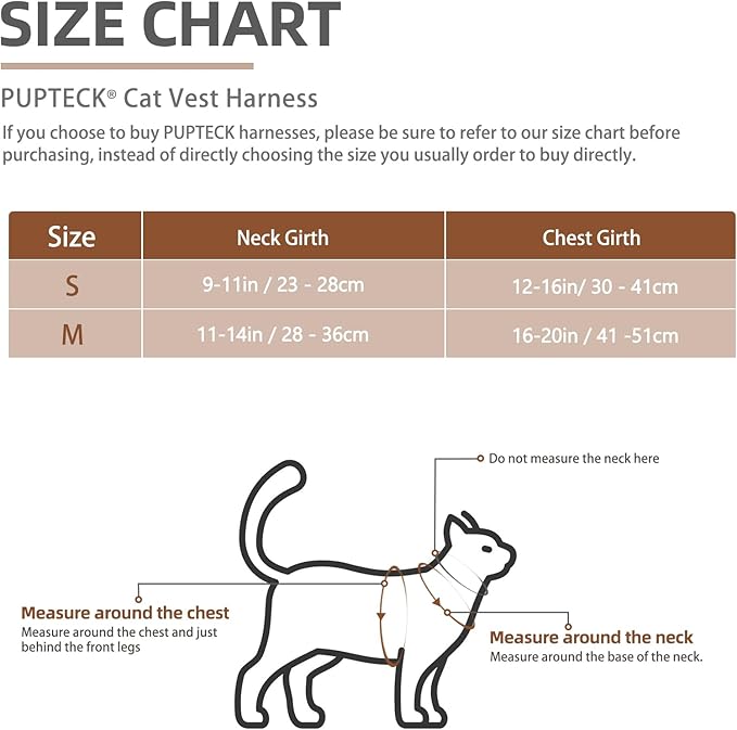 PUPTECK Cat Harness and Leash Set Escape Proof, Reflective Adjustable Soft Mesh Kitten Vest Harness for Walking Travel, Yellow, S