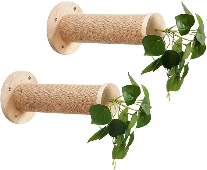 Cat Wall Shelves, 11.8 Inch Cat Wall Steps for Drywall, Cat Wall Furniture, Cat Stairs for Wall Mounted with Jute Scratching Cat Shelf for Most Kitten, Large Cats, 2 of Pack