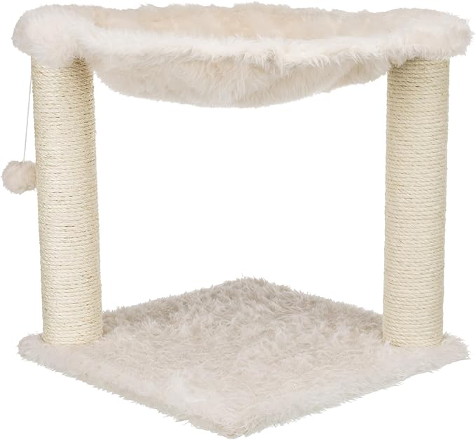 TRIXIE Baza Scratching Post with Hammock | 18" Base. Color: Cream