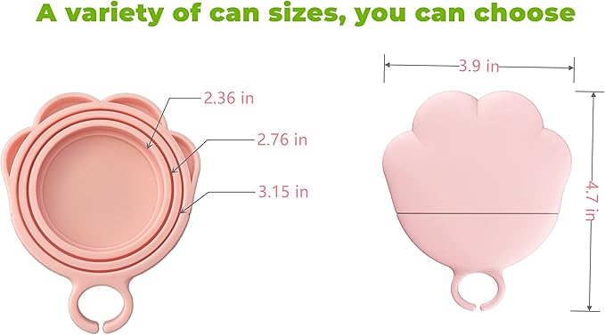 2Pcs Can Lids Supplies Set,Many Sizes Dog Cat Food Can Lids,Food Safe BPA Free Pet Food Can Covers for Pets Dogs Cats Feeding Can (white-2)