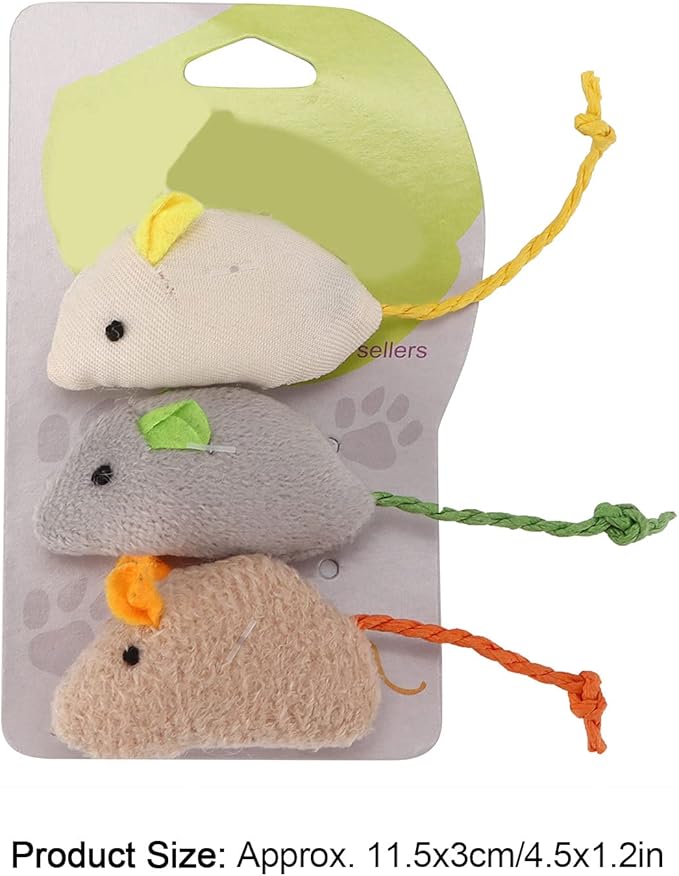 3Pcs Cat Toy, Simulation Cat Plush Toy Cat Catching Toy Dental Cat Nip Chirping Toy Cat Chew Exercise Toy for Indoor Cats and Kittens