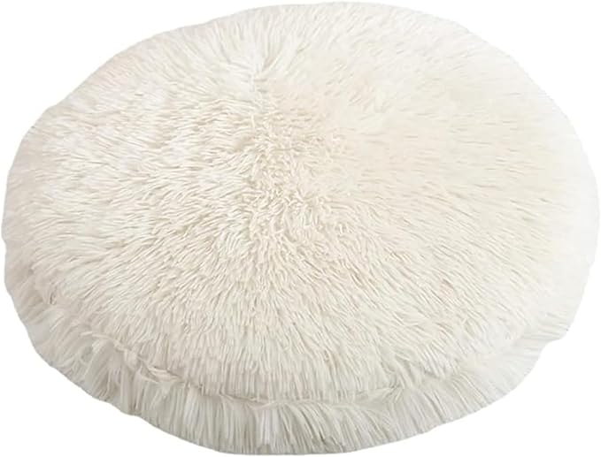 Plush Cat Dog Cushion,Round Pet Warm Mat, PP Cotton Soft and Comfortable for Living Room
