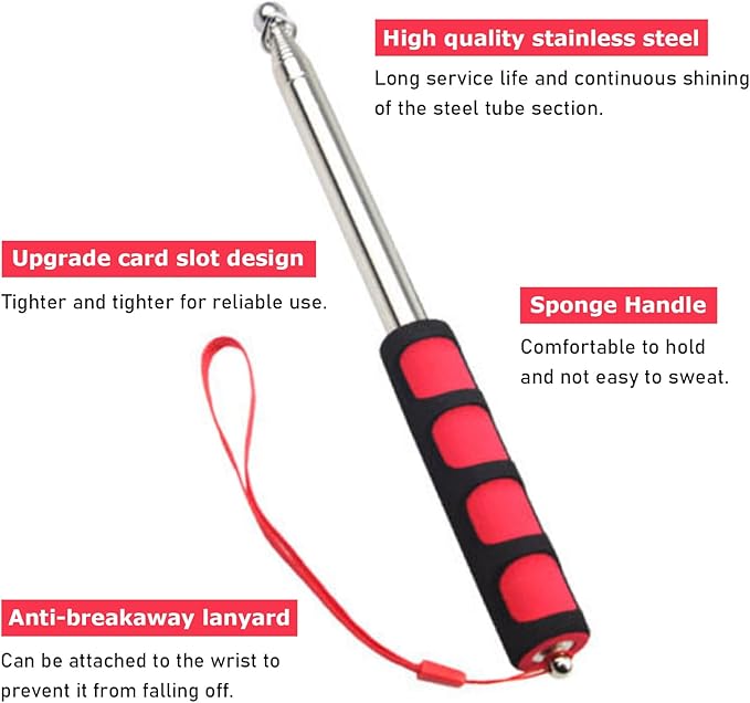 8pcs Replacement Teaser with Bell and 2pcs Retractable Cat Toys Wand(Red),Cat Feather Toys for Indoor Cats and Outdoor Cats.