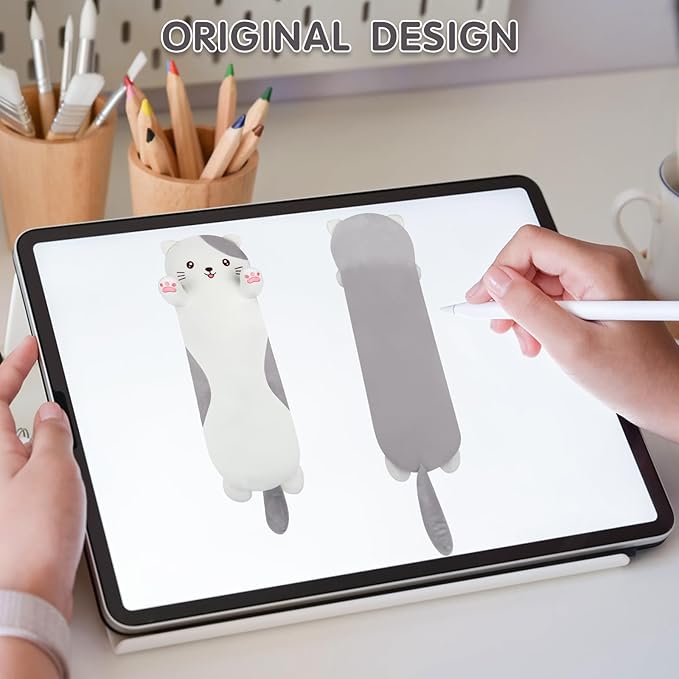 28 inch Cat Plush Body Kitty Pillow, Soft Giant Doll Cute Kitten Squishy Cat Stuffed Animal Toy Gifts for Kids, Birthdays