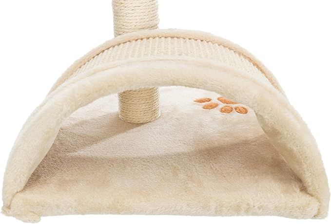 TRIXIE Vitoria 16.9-in Cat Tree for Kittens, Kitty Scratching Post, Sisal Covered Scratcher, Dangling Cat Toy, Beige
