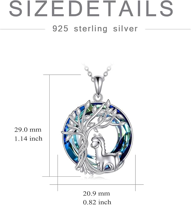 TOUPOP Tree of Life Animal Necklace 925 Sterling Silver Crystal/Abalone Shell Animal Pendant Jewelry Birthday Mothers Day Gifts for Women Mom Wife Her