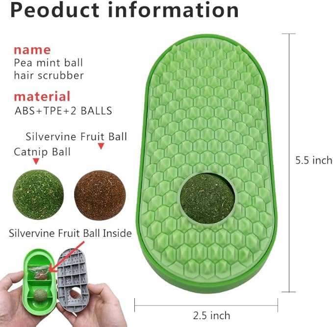 2 Pcs Catnip Toys Balls That Stick on Wall,Cat Toy Ball, Catnip Wall Balls for Cats Lick,Cat Face Scratchers Cat Rubbing Post, Cat Wall Brush (Yellow)