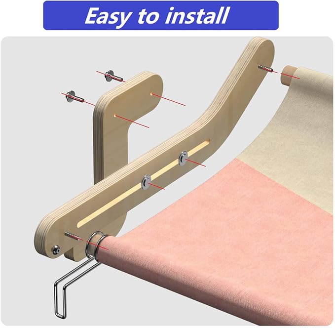 Long-Lasting & Stable Cat Bedside Perch,Easy to Assemble and Use Cat Windowsill Bed,Making The Most of Space,Chair Back or Drawer Perch for Cat