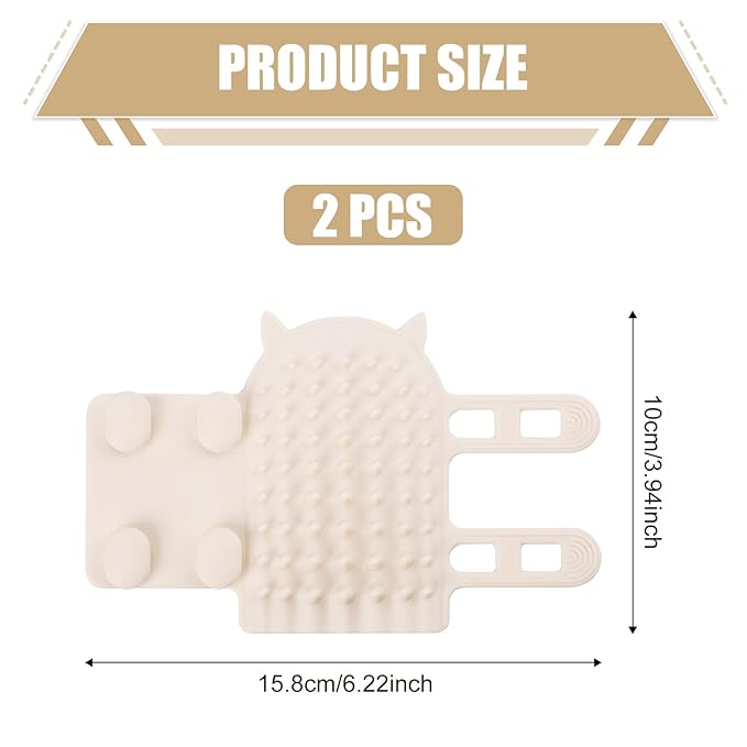 2pcs Cat Brushes, 2-in-1 Self Cleaning Tickling Comb, Pet Tickling Back Scratche Artifact, Cat Corner Scratcher Rubbing Brush, Cat Hair Removal Gloves Brush Shedding for Short Or Long Hair Cats