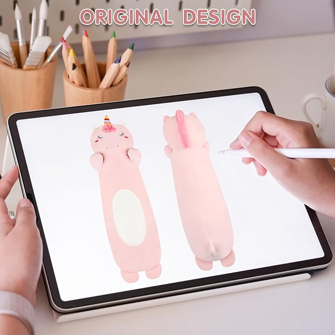 36” Long Unicorn Plush Body Pillow, Kawaii Cute Pink Unicorn Stuffed Animals, Hugging Squishy Pillow Soft Plushies Toys, Gifts for Girls Boys Kids Birthday Easter