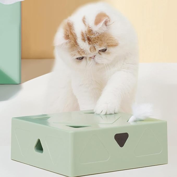 4Pcs Random Color Interactive for Cat Bauble Funny Simulation Feather Replacements for Head Stick Bauble for Head for Kitten Playing Teaser Interactive Cat Bauble for Indoor Cats Motion Feather Toys