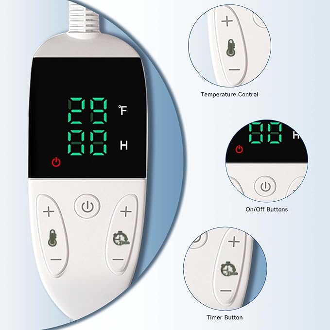 Pet Heating Pad, Dog Heating Pad, Waterproof Adjustable Temperature Indoor Cat Heating Pad with Timer, 86℉-140℉ Easy to Clean Heating Pad, Cover Included - 23.6" x 35.4" Large