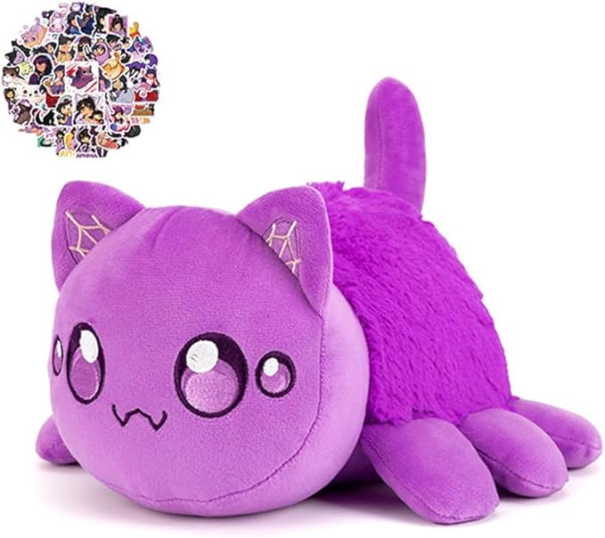 61-PCS9.8-inches Spider Cat Plush + 60-Sticker - Plushie Pillow Embroidered - Stuffed Animal Collectible