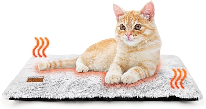 Self Warming Cat Bed, 24" x 18" Self Heating Pet Pad for Indoor Outdoor, Non-Slip Heated Dog Mat Thermal Blanket for Large Kittens Small Puppy