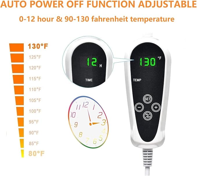 Pet Heating Pad for Dogs Cat Heating Pad with Timer,Temperature Adjustable Electric Heated Cat Dog Bed Waterproof Heated Pet Bed Mat Cat Warming Pad