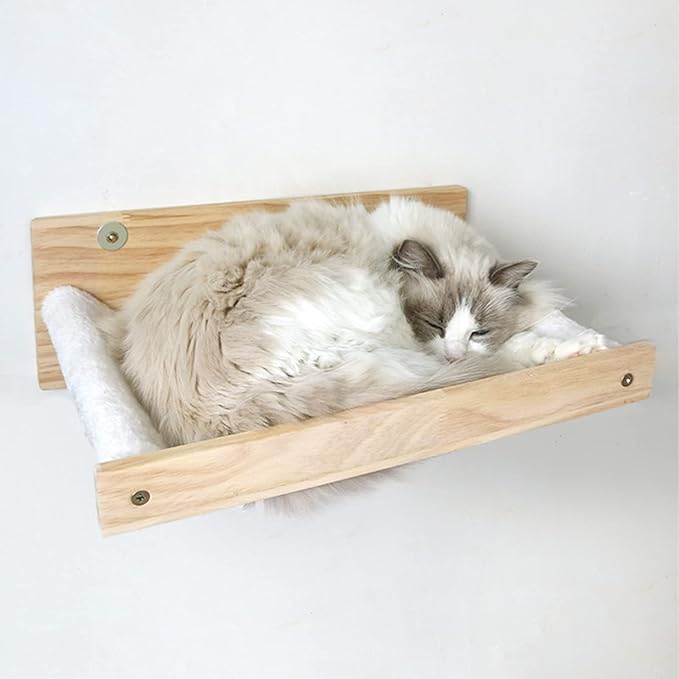 Tnfeeon Wall Mounted Cat Hammock Bed Cat Wall Furniture Breathable Washable Saving Space Cat Window Perch Shelf for Indoor Summer