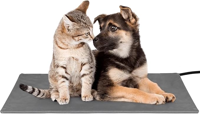 NICREW Pet Heating Pad for Dogs and Cats, Heated Dog Bed with Steel-Wrapped Cord and Soft Fleece Cover, 27.5 x 17.5 Inch, 50 Watts