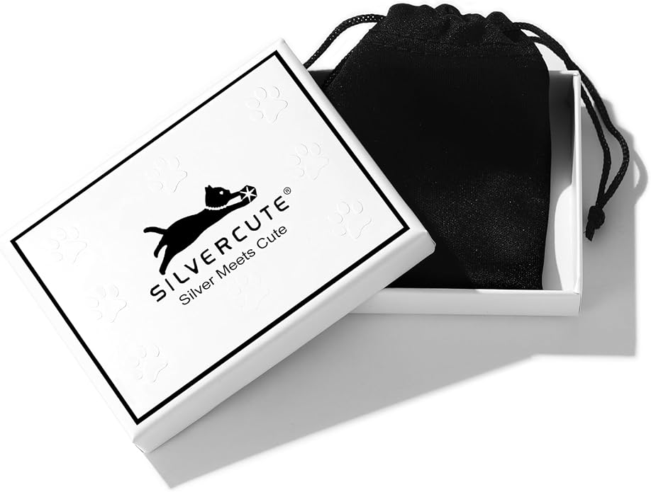 SILVERCUTE Cat Earrings for Women Girls 925 Sterling Silver Hypoallergenic Lovely Animal Stud Earrings Cat Lovers Gift