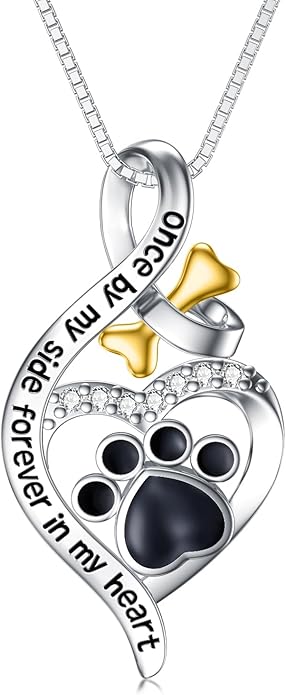 925 Sterling Sliver Yorkshire/Corgi/Labrador/Pug/Bulldog/Paw Print/Cross Necklace Cute Puppy Dog Necklace Jewelry Birthday Gifts for Women Girls Dog Lovers