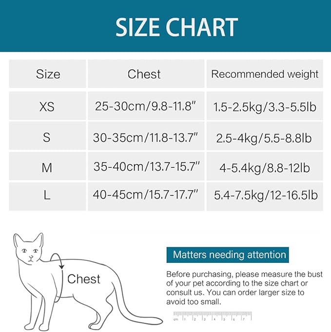 Heywean Cat Harness and Leash - Ultra Light Escape Proof Kitten Collar Cat Walking Jacket with Running Cushioning Soft and Comfortable Suitable for Puppies Rabbits (S, Turquoise)