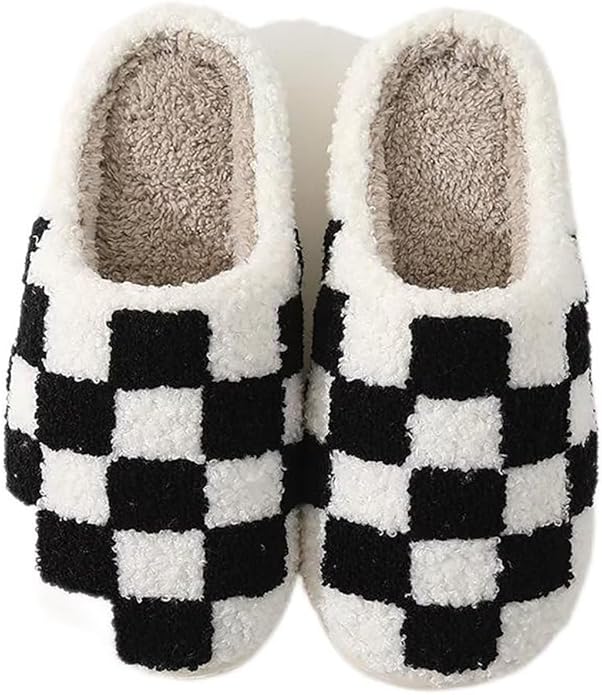 Animal Pattern Slippers - Hello Cat, Bear, Moose & Love Designs - Comfy Memory Foam Plush Cloud Slippers for Couples & Indoor Home