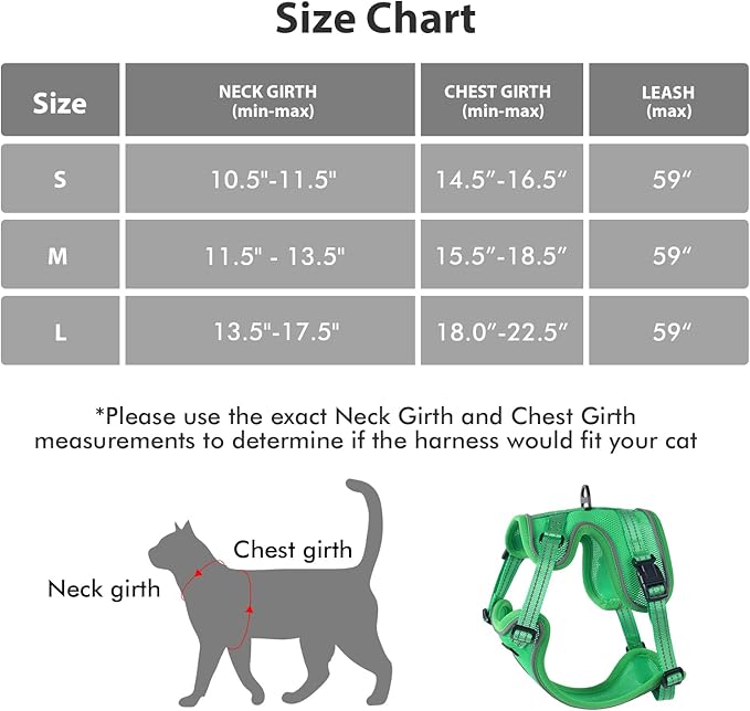 Rttochfy Cat Harness and Leash Set, Adjustable and Reflective Cat Vest, Escape Proof Kitten Harness, Easy to Put on with 3 Buckles for Cats Walking and Traveling (Red, M)