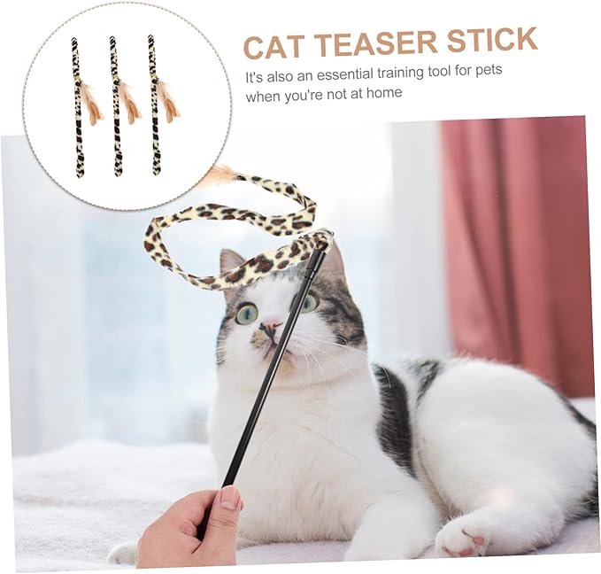 balacoo 9 Pcs Cat Teaser Leopard Cat Wand Indoor Cat Toys Cat Teasing Wand Small Cat Toys Funny Cat Toy Cat Teething Toy Dog Portable Cat Toy Cat Plaything Cat Toy Wand Pet Kitten Cloth