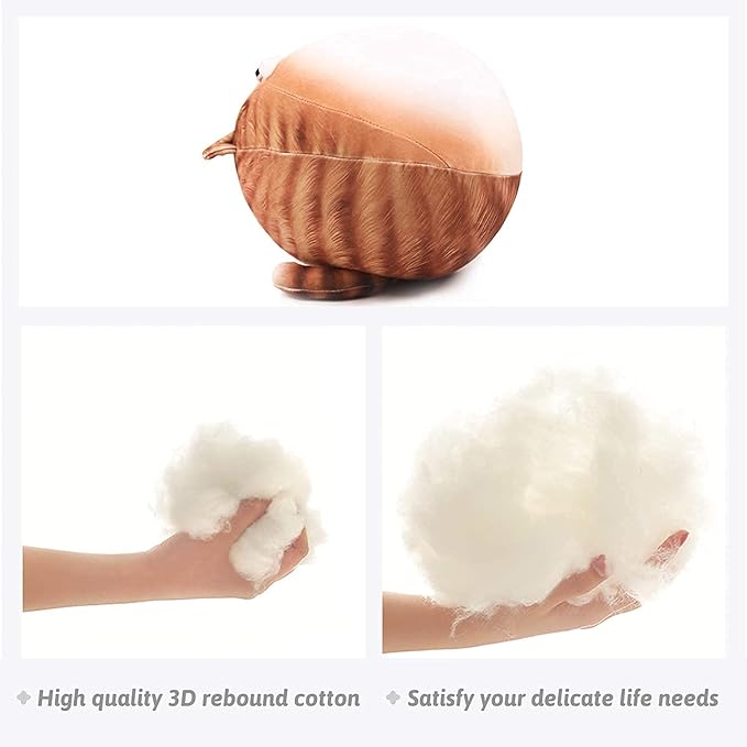 ARELUX 18In High Chubby Cat Plush Pillow, Cute Fat Kitty Cat Stuffed Animal Soft Kitten Adorable Hugging Pillow Anime Plushies,Funny Toy Birthday for Adults Friends