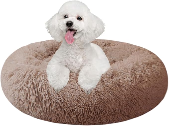 Nisrada Cat Beds for Indoor Cats,20 Inch Dog Bed for Small Melium Large Dogs, Washable-Round Pet Bed for Puppy and Kitten with Slip-Resistant Bottom