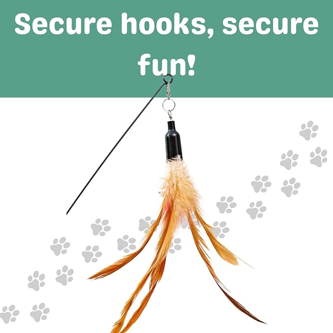 5pc Feather Refill Cat Toy Feather Cat Wand Toy Refill Cat Toys With Feathers Cat Feather Toy Refill Cat Teaser Toy Attachments Feather Cat Toys Cat Toy Feather Wand Cat Lures Attachmets Kitten