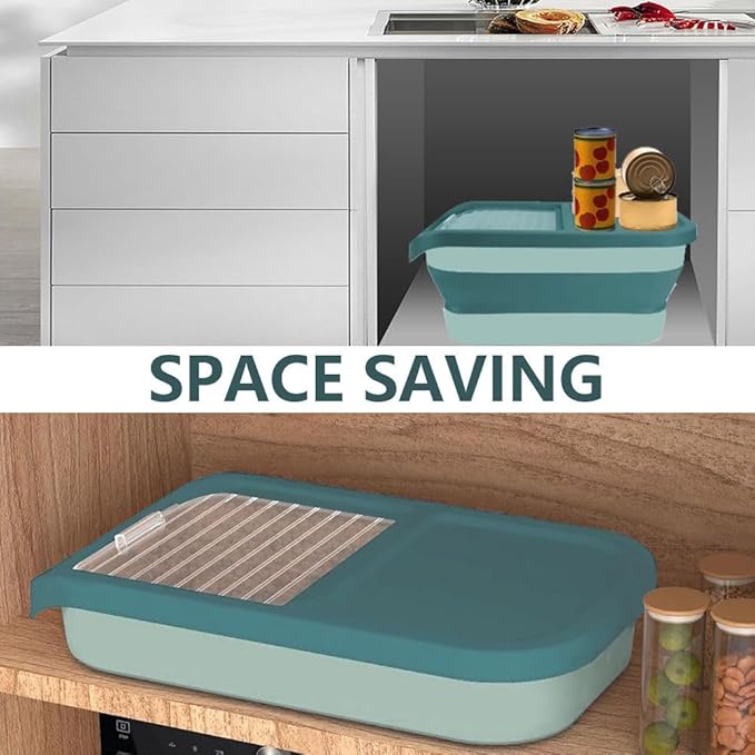 10-13 Lbs CAT And Dog Food Storage Container, Collapsible Dog Food Container with Sliding Lid, Scoop and Silicone Dog Bowl, Pet Food Storage Containers Dry Food for Dog, Cats and Other Pets