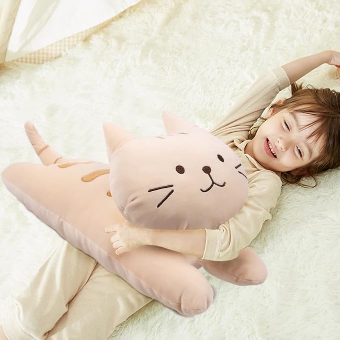 ARELUX 22in Soft Cat Big Sleeping Hugging Pillows,Plush Kitten Kitty,Stuffed Animal Throw Pillows Accompany Plush for Friends Family Birthday